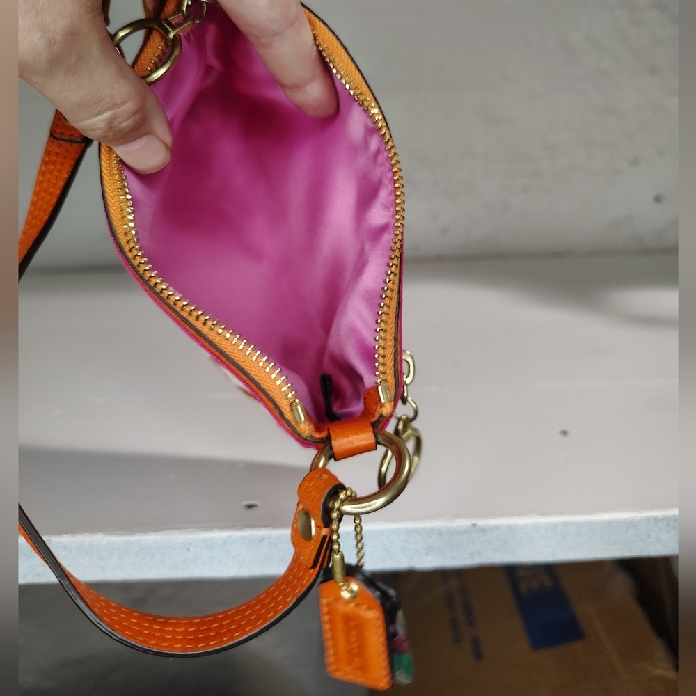 Coach Poppy Orange and Pink Wristlet/Mini Purse - Picture 6 of 6